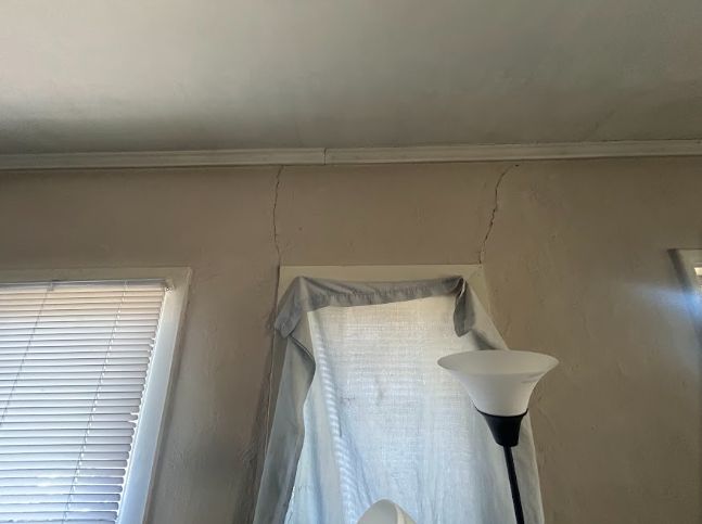 Visible cracking across an interior wall